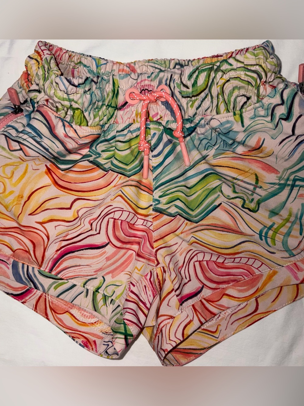 Athleta Girl shorts w/elastic waist with drawstring 2 zip pockets sz XS 6 EUC